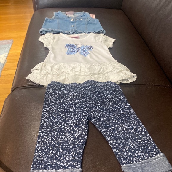 Three piece little girls set brand new with tags size 2T top vest and pants